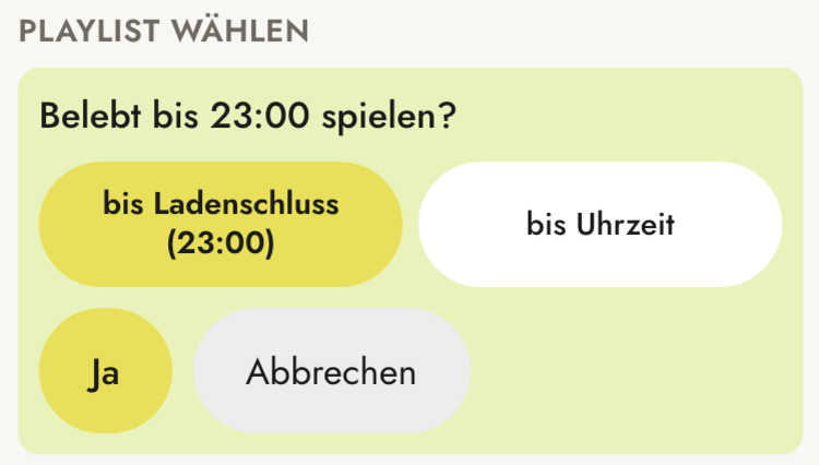 Bildschirmfoto der Theke: andere Liste mit Ihrer PIN